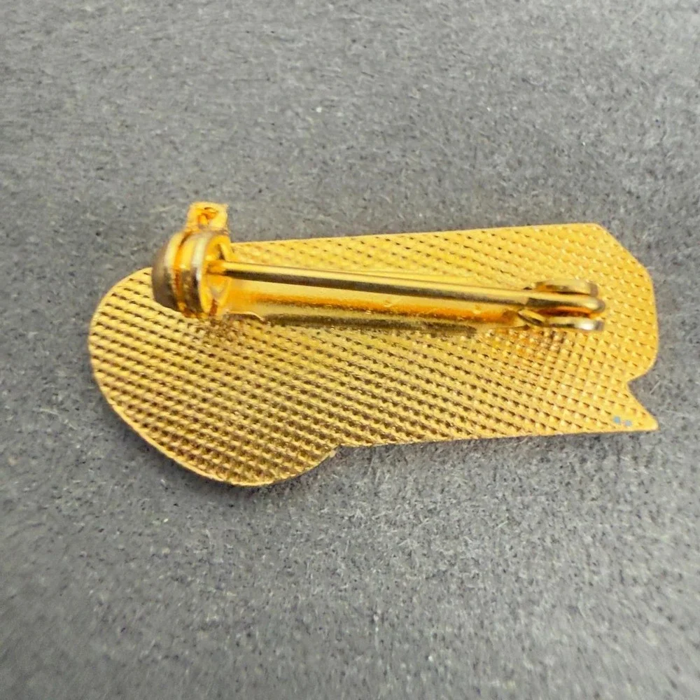 Vintage Ski Colorado Pin Enamel Gold Tone Mountain Graphic Retro Souvenir Brooch